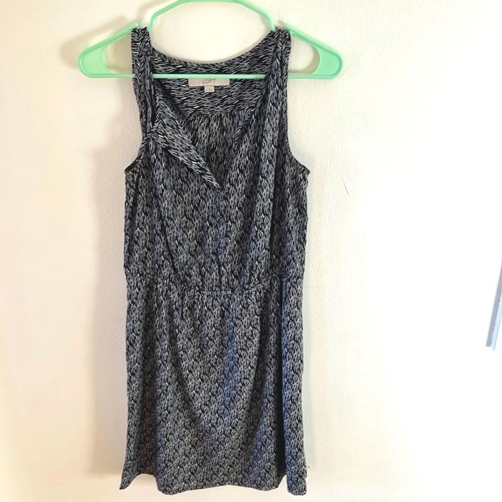 Black and White LOFT slip dress